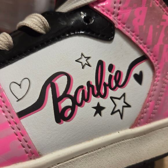 Barbie Mattel High Top Sneakers Pink Youth Shoes Size 3 Lace Up High-Top - Picture 7 of 10